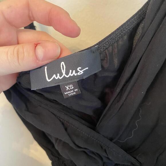 LULUS black v neck romper - Picture 4 of 5